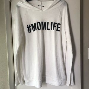 #momlife hooded sweater